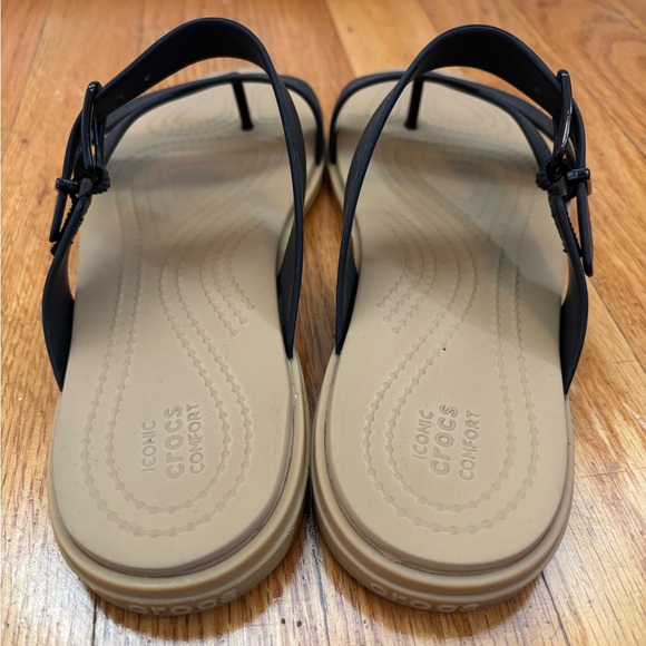 CROCS Black and Tan Women's Sandals - Picture 5 of 6